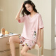 Victoria's style ladies summer pajamas set with chest pad cotton summer shorts shorts for girls loose and fashionable home clothes B6636 (fixed chest pad) M size recommended 70-85 Jin [Jin equals 0.5 kg]
