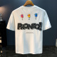 Hongsilinyi gran tamaño 200 Jin [Jin equivale a 0,5 kg] Camiseta de manga corta de cuello redondo para hombres 2025 Algodón impreso de estilo Hong Kong de verano más grasa más hombres más grandes White 2 JSW9926 M Recomendado 90-108 Jin [Jin equivale a 0,5 kg]
