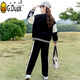 G.Duckkids Girls Frühlings- und Herbst-Set 2025 Neue modische Casual Sports Baseball-Kleidung Kinderkleidung Mädchen zweiteiler Set Trendy Black 1396 Set zweiteiliger Set 110 cm