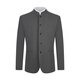 Qipai Chinese stand-up collar/rhino pleat men's fake two-piece stand-up collar gentleman's business blended suit light gray 50 (B50)