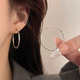 Nilan Fat Donglai's same style pt950 platinum earrings large hoop PT950 hoops for women with a light luxury feel platinum plain hoop earrings and earrings complete collection of plain hoops