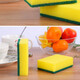 Kitchen cleaning sponge, scouring pad combination, double-effect and durable, reusable cleaning sponge, mixed color, yellow and green sponge, 5 pieces