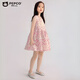 
Pig Banner girl summer thin dress for children's bubble cotton loose sleeveless vest skirt baby floral casual long skirt flower foundation 130 cm