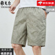 CEO Yageo [high-string pure cotton] 2025 summer new casual sports shorts men straight loose beach five-point pants dark blue-D9215 2XL