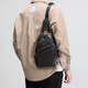 Sac de poitrine Walker Shop pour hommes [Cuir de tête tanné aux légumes sélectionnés] 2025 NOUVELLE SAG COSSBOCK MENS POUR LE MONNE SAGLE SPORTATIQUE À TRENDY NOIR (hauteur 28,5 * Largeur 19 * Épaisseur 4cm)
