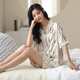 
Xia Wa.zhi.Xiu Bing Silk Pajamas for Women in Summer 2025 New Home Clothing Set Thin Style L