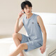 Septwolves printemps et d'été Nouveaux vêtements pour hommes pour hommes en coton pur en coton d'été shorts sans manches pyjamas peut être en plein air 02J13657 masculin L
