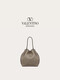 Valentino Women Rockstud Calfskin Eimer Bag Dove Grey Alle Größe