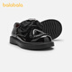 Balabala Girls Princess Shoes 2025 Spring and Autumn New Small Leather Shoes Black 90001 31