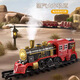 
High-speed rail parking lot children's electric train set car steam track train model toy boy [rechargeable version] red basic model (100*10