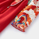 wuawua bébé fille robe rouge printemps et automne