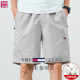 Tommy Gross Tommy's new summer men's casual shorts cotton sports pants loose beach five-point pants trendy 9224 dark gray + 9215 navy blue 2 packs L (recommended 120-130 Jin [Jin equals 0.5 kg])