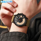 Shinuoke Herren Quartz Watch Sport Retro Creative Nischen -Zifferblatt Trendy Belt Alloy Student Watch 6172 Retro Brown