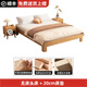 Yingtang all solid wood double bed without bedside bed for rental room with 12358 tatami size customized bed and breakfast frame bed frame unpainted bed without bedside bed + 20cm mattress entry + 1000mm*1900mm