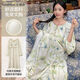 Yunxiangyi Yunduo cotton spring and autumn pajamas for women long-sleeved nightgown cute comfortable casual elastic plus size home clothes Yunxiangyi Yunduo cotton with breast pad for women AM13063 M