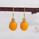 ADRIUS luxury high-end new style old beeswax Ruyi ear hooks 925 silver for women, simple sense of oriental aesthetics old beeswax Ruyi earrings
