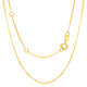 Lao Fengxiang 18K gold necklace O-shaped simple and versatile plain chain women's fashion accessories for girlfriend's birthday and Valentine's Day gift, about 0.6g