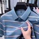 CEO YAGEOL SOMMER SUMMER Kurzarm T-Shirt Herren Pure Cotton Revers Polo Shirt Business Casual Stripe Top Kurzarm T-Shirt 15100 Hell Sky Blue S 165/84a