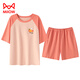 Pajama de manga corta de Catman (MIIIW) Traje de manga corta para mujeres para el verano con paleta de paleta integrada de la paleta de gran tamaño de verano.