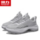 Warrior summer men's shoes mesh breathable sports dad shoes men's soft sole casual running shoes L847C gray 44