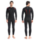 3/5mm one-piece wetsuit 1.5 warm swimsuit long-sleeved sun protection surfing paddleboard motorboat cold-proof snorkeling wetsuit 1.5mm black front opening thickened elbows, shoulders, knees and hips, wear-resistant S