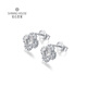 Diamond Family PT950 platinum earrings, four-leaf clover platinum earrings, platinum earrings, sparkling good luck holiday gift for girlfriend, single, about 1.33g
