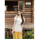 ZIPJBX Korean version slim and heavy industry embroidered hollow flower shirt top high waist slim and versatile wide-leg pants suit for women trousers 3291 S