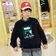 FILA【抗菌】斐乐儿童童装上衣2025年秋季新款男女童舒适套头卫衣 传奇蓝-NV 140