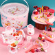 Girls, baby girls, kitchen, home, afternoon tea 2 children, 3 years old, 4 little princess toys 6 birthday gifts Bread machine breakfast group