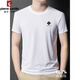 Pier Cardin Mulberry Silk Camiseta de manga corta para hombres Summer New Round Color sólido Versátil Camiseta informal de gran tamaño 13578 L 170 [recomendado 120-140Jin [Jin iguala 0.5 kg]]]