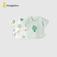 Tongtai (TONGTAI) baby short-sleeved half-back summer cotton clothes newborn baby monk clothes full-month clothes jacquard green 59cm