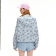 
UNIFREE [Aisle Co-branded] Korean cute striped loose hooded jacket Blue M