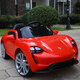 Woleqi Porsche children's electric car four-wheeled car boys and girls toy car children's remote control can sit on a charging stroller 12V white dual-wheel drive-hard seat + remote control