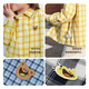Balabala children's clothing baby shirt boys long-sleeved classic plaid shirt autumn super soft velvet, skin-friendly, comfortable and trendy black and white tones 00491-208325102103 120