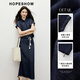 Red sleeve temperament denim short jacket 2025 summer and autumn new women's contrasting color drawstring shoulder-drop shirt collar casual versatile top dark denim blue 072 S