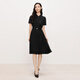 
Kelai Tier Kelai Tier 2025 summer new acetate classic shirt collar waist business dress for women black M