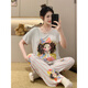 
Modal 2025 new pajamas for women in summer with chest pads short sleeves cute cartoon for outdoor wear three-piece set RM3519 bow girl fixed breast pad M
