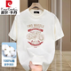 Pierre Cardin 100% puro de algodón de algodón de algodón pesado camiseta de manga corta para hombres en verano impresión de motocicleta retro de hombro delantero de cuello redondo de media manga 683 Borgoña L (recomendado 120-135 Jin [Jin iguala 0.5 kg])
