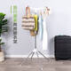 Reise Hotel Kleidung Rack Tragbares Boden-Faltklapp-Stahl-Handtuch-Rack Baby Windel Rack Kinderkleidung einschicht einschicht dreiarmiges Modell 0606a-03+ Aufbewahrungstasche Medium