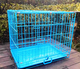 HKML bold dongle folding portable assembly household breeding with toilet teddy bear pet cat cage chicken cage blue (with tray + grid) boutique S-50*35*43 (suitable for 8 Jin Jin equal to within 0.5 kg)