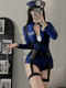 Roselex Perle Höschen Tanga Black Seidenkampfrobe sexy Kleidung für Männer, die es meinem Mann leicht zu essen, schwarze Nude und perverse Damen Blau [Zipper Open-Shift-Overall + Riemen] Einen Größe 80-120jin [Jin gleich 0,5 kg]