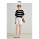 
Original travel products ltyp imported from France 100% linen literary shorts white loose drawstring casual shorts for women Crescent white (expected to ship in 10-15 days) M