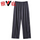 Yalu Bing Silk Pyjama Hosen für Männer Sommer dünn 2025 Neue Eis und Schnee Seide Kühle Straight Hosen können außerhalb der Heimathose Silky Marine Blue 42mk15906 L getragen werden