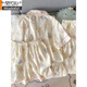 Modal mikko pajamas for women in summer cotton gauze short-sleeved ins Japanese cute spring and autumn home clothes three-piece set Yunduo Cotton-9905# Black Love Three-piece Set M [Suggestion 75-100Jin [Jin equals 0.5 kg]]