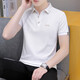 
Hailan summer collared short-sleeved T-shirt men's trendy youth ice silk lapel half-sleeved business simple polo shirt black QY683 2XL [150-165Jin[Jin equals 0.5 kg]]