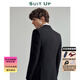 Suitup (SUITUP) high quality men's suit double-breasted high-end gentleman's suit men's wedding dress formal three-piece suit double-breasted pena jet black top + pants L 48A Please note the pants size when placing an order