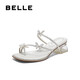 Belle rhinestone flip-flops for women 25 Xia Xin shopping mall same style increasing slippers D6E1DBT5 silver (thick heel) 37