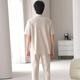 Langsha [7A Antibacterial] Pure Cotton Pajamas Men's Summer Thin Short Sleeve Trousers Set Men's Large Size Can We Wear Outdoor Home Suit 09M9859 L