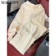 Magiopy International Luxury High-End-Marke Gentle Apricot Casual Mode-Modeanzug für Frauen im Winter für Frauen neue modische altersreduzierende Jacke Aprikosen Zwei-teilige Set (ohne Fleece) S (100 Jin [Jin gleich 0,5 kg])