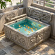 Garden outdoor fish pond landscape rockery fountain terrace garden turtle pond Pixiu Feng Shui tank flowing ornaments 6629 flowing water landscape combination